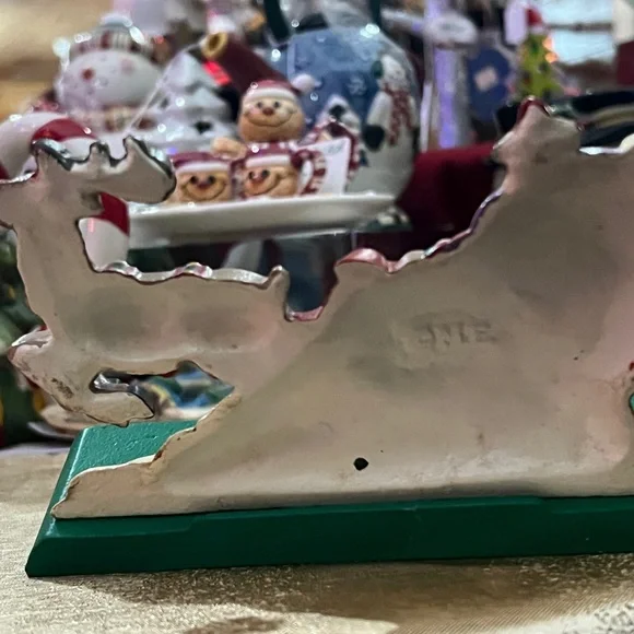 Mary Engelbreit Cast Iron Santa and Reindeer Double Stocking hanger New Vintage - Picture 10 of 10